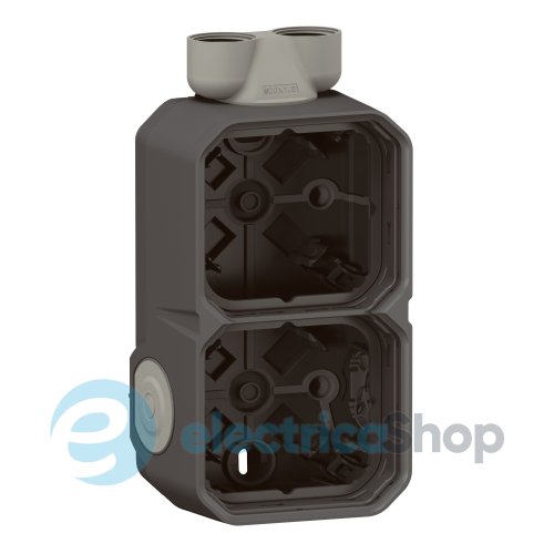 Коробка накл. 2-пост. с двойным вводом ISO20 Legrand Plexo New 069610L цвет антрацит