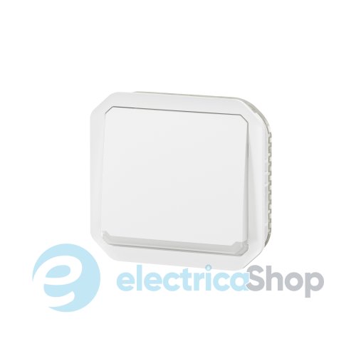 Кнопка с подсв. 1-кл. 10А/250В с перем. мех-м. Legrand Plexo New 069616L цвет белый