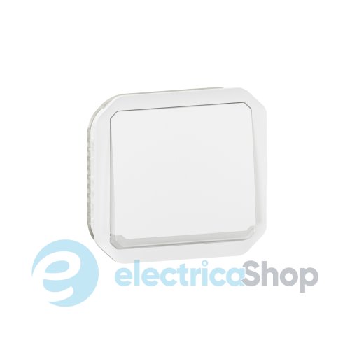 Кнопка с подсв. 1-кл. 10А/250В с перем. мех-м. Legrand Plexo New 069616L цвет белый