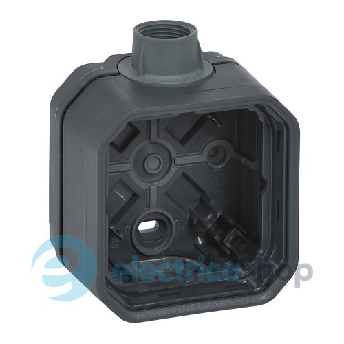Коробка наклад. 1-пост. з вводом ISO20 Legrand Plexo New 069628L колір антрацит