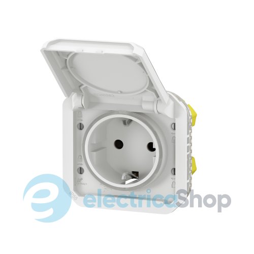 Розетка 2К+З 16А/250В с автом. клемм. мех-м. Legrand Plexo New 069640L цвет белый