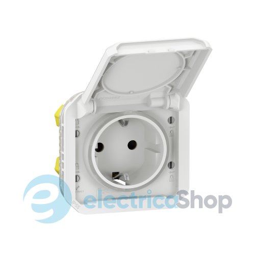 Розетка 2К+З 16А/250В с автом. клемм. мех-м. Legrand Plexo New 069640L цвет белый