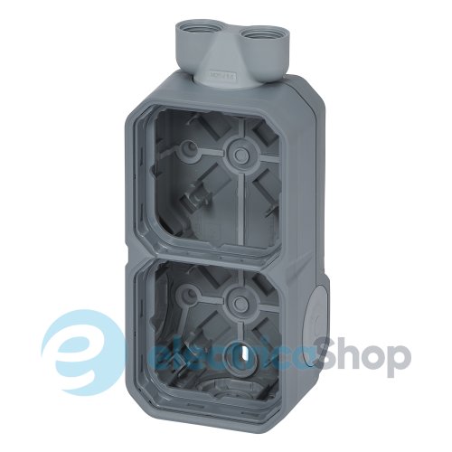 Коробка накл. 2-пост. с двойным вводом ISO20 Legrand Plexo New 069668L цвет серый