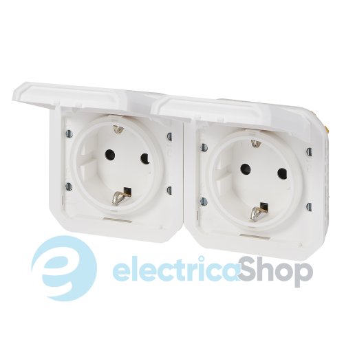 Розетка 2х2К+З 16А/250В гориз. мех-м. Legrand Plexo New 069675L колір білий