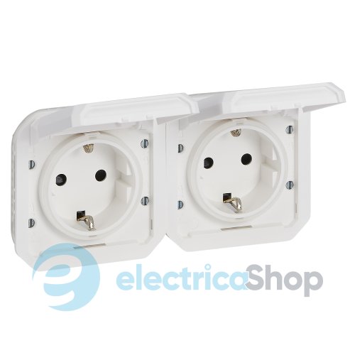 Розетка 2х2К+З 16А/250В гориз. мех-м. Legrand Plexo New 069675L колір білий