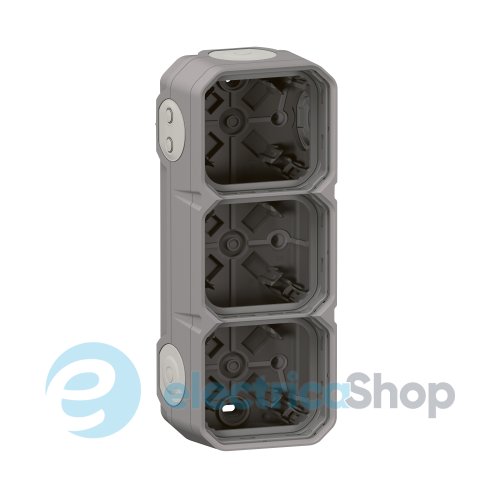 Коробка накл. 3-пост. гориз./верт. Legrand Plexo New 069680L цвет серый