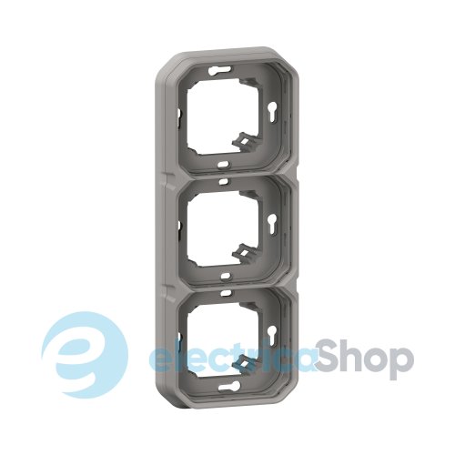 Рамка-супорт 3-пост. гориз./верт. встр. Legrand Plexo New 069687L серый цвет