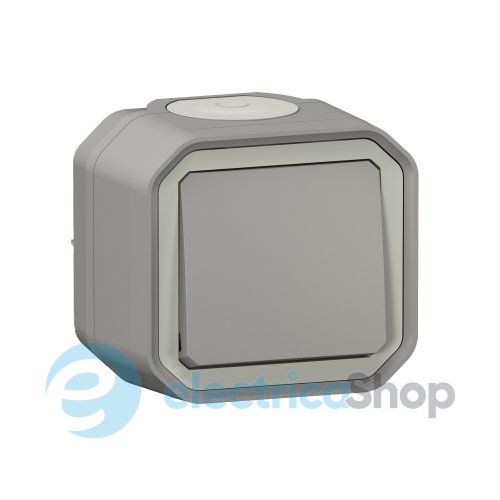 Переключатель 1-кл. 10А/250В накл. Legrand Plexo New 069711L цвет серый