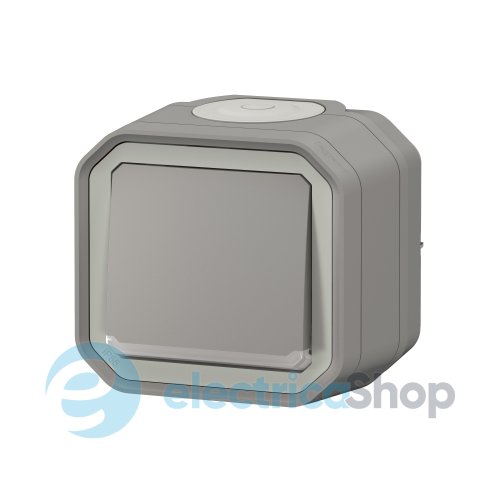 Перемикач 1-кл. 10А/250В з індикацією накл. Legrand Plexo New 069712L колір сірий
