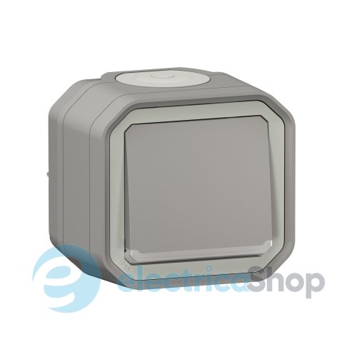 Перемикач 1-кл. 10А/250В з індикацією накл. Legrand Plexo New 069712L колір сірий