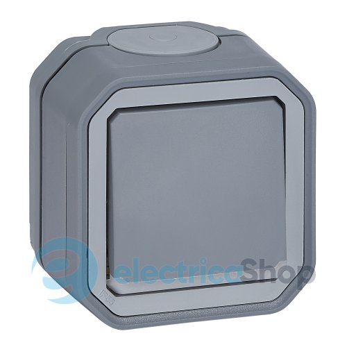 Выключатель 1-кл. 2-пол. 10А/250В с индикацией накл. Legrand Plexo New 069726L цвет серый