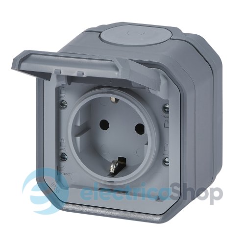 Розетка 2К+З 16А/250В с автом. клемм. накл. Legrand Plexo New 069730L цвет серый