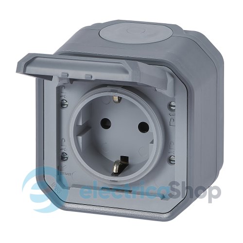 Розетка 2К+З 16А/250В из вин. клемм. накл. Legrand Plexo New 069733L серый цвет