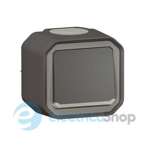 Переключатель с подсв. 1-кл. 10А/250В накл. Legrand Plexo New 069736L цвет антрацит