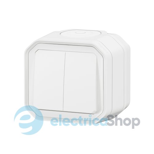 Переключатель/кнопка 2-кл. 10А/250В накл. Legrand Plexo New 069755L цвет белый