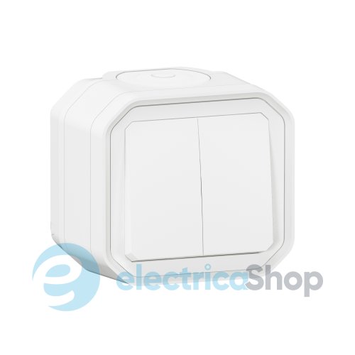 Переключатель/кнопка 2-кл. 10А/250В накл. Legrand Plexo New 069755L цвет белый