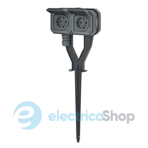 Садовый кол с розеточным блоком 2х2К+С Legrand Plexo New 069759L цвет антрацит