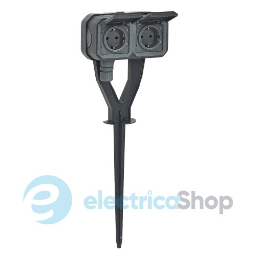 Садовый кол с розеточным блоком 2х2К+С Legrand Plexo New 069759L цвет антрацит
