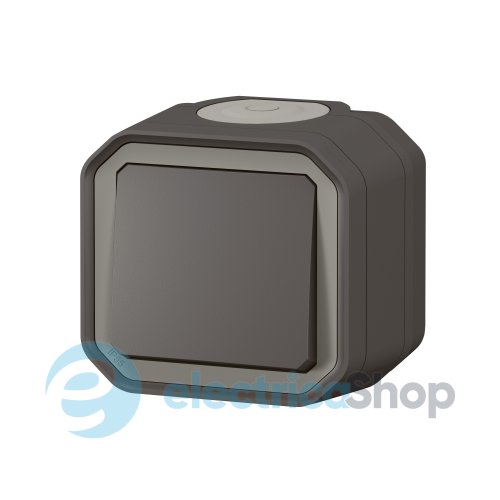 Переключатель 1-кл. 10А/250В накл. Legrand Plexo New 069761L цвет антрацит