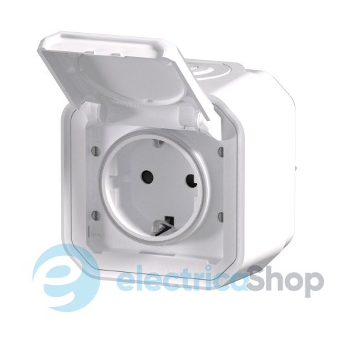 Розетка 2К+З 16А/250В из вин. клемм. накл. Legrand Plexo New 069771L цвет белый