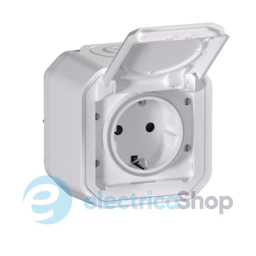 Розетка 2К+З 16А/250В из вин. клемм. накл. Legrand Plexo New 069771L цвет белый