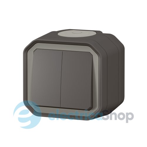 Переключатель/кнопка 2-кл. 10А/250В накл. Legrand Plexo New 069775L цвет антрацит