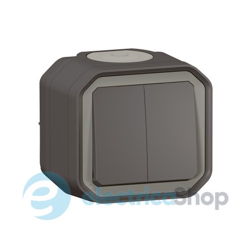 Переключатель/кнопка 2-кл. 10А/250В накл. Legrand Plexo New 069775L цвет антрацит