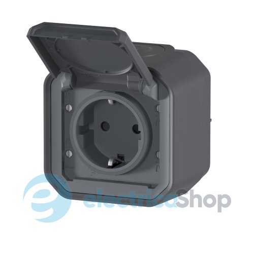 Розетка 2К+З 16А/250В для электробайка 16А/250В накл. Legrand Plexo New 069784L цвет антрацит