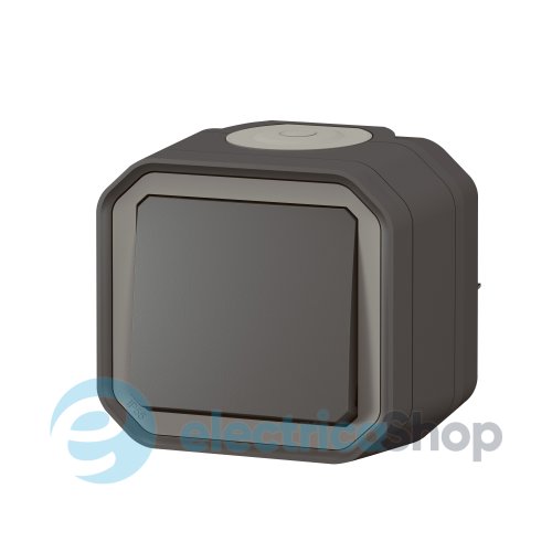 Кнопка 1-кл. 10А/250В с НВ конт. накл. Legrand Plexo New 069790L цвет антрацит