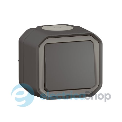 Кнопка 1-кл. 10А/250В с НВ конт. накл. Legrand Plexo New 069790L цвет антрацит