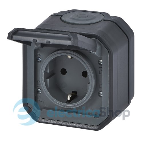 Розетка 2К+З 16А/250В з автом. клем. накл. Legrand Plexo New 069799L колір антрацит