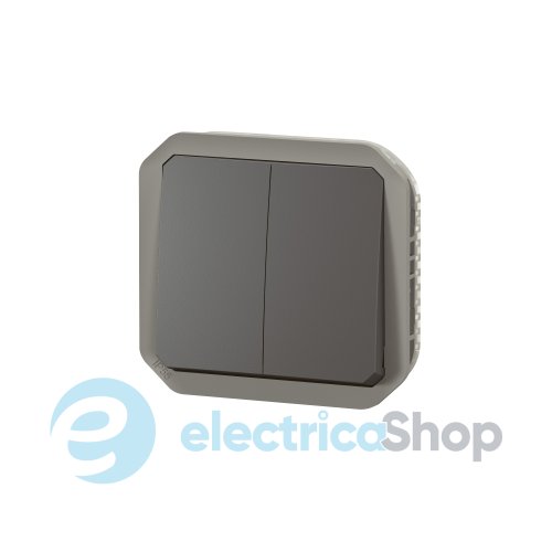 Переключатель/кнопка 2-кл. 10А/250В мех-м. Legrand Plexo New 069805L цвет антрацит