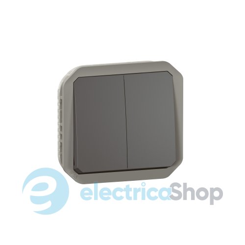 Переключатель/кнопка 2-кл. 10А/250В мех-м. Legrand Plexo New 069805L цвет антрацит