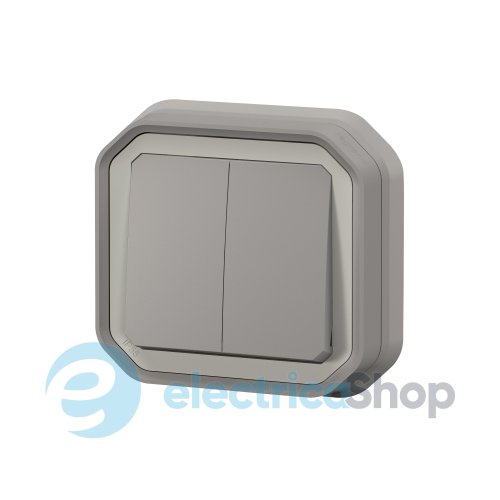 Переключатель/кнопка 2-кл. 10А/250В встр. Legrand Plexo New 069815L серый цвет