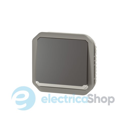 Кнопка с подсв. 1-кл. 10А/250В с перем. мех-м. Legrand Plexo New 069816L цвет антрацит