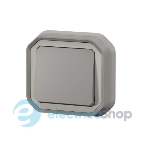 Кнопка 1-кл. 10А/250В с НВ конт. встр. Legrand Plexo New 069820L серый цвет