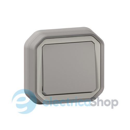 Кнопка 1-кл. 10А/250В с НВ конт. встр. Legrand Plexo New 069820L серый цвет