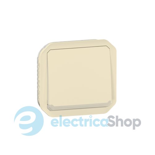 Кнопка с подсв. 1-кл. 10А/250В с перем. мех-м. Legrand Plexo New 069826L цвет бежевый