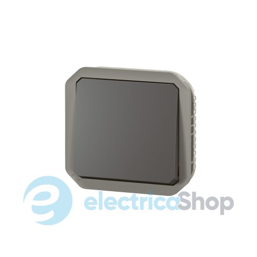 Вимикач 1-кл. 2-пол. 10А/250В мех-м. Legrand Plexo New 069827L колір антрацит
