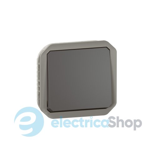 Вимикач 1-кл. 2-пол. 10А/250В мех-м. Legrand Plexo New 069827L колір антрацит