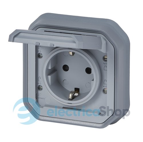 Розетка 2К+З 16А/250В из вин. клемм. встр. Legrand Plexo New 069833L серый цвет