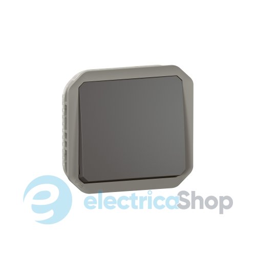 Кнопка 1-кл. 10А/250В с перем. мех-м. Legrand Plexo New 069841L цвет антрацит