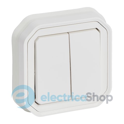 Перемикач/кнопка 2-кл. 10А/250В вбуд. Legrand Plexo New 069855L колір білий