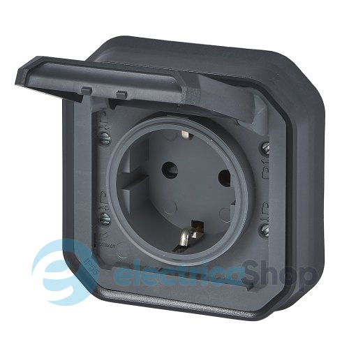 Розетка 2К+З 16А/250В из вин. клемм. встр. Legrand Plexo New 069859L цвет антрацит