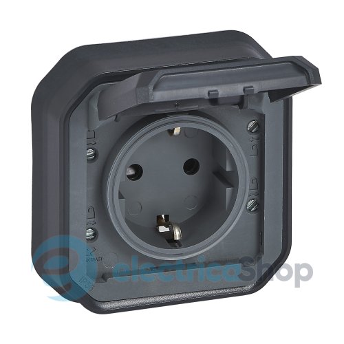 Розетка 2К+З 16А/250В из вин. клемм. встр. Legrand Plexo New 069859L цвет антрацит