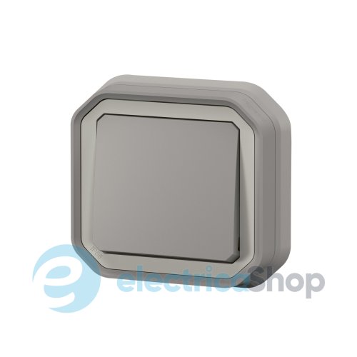 Переключатель 1-кл. 10А/250В с монт. лап. встр. Legrand Plexo New 069812L цвет серый