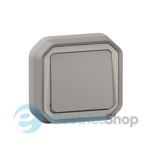 Переключатель 1-кл. 10А/250В с монт. лап. встр. Legrand Plexo New 069812L цвет серый