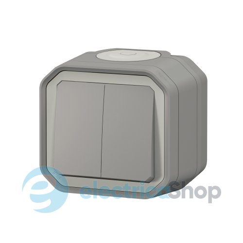 Выключатель 2-кл. 10А/250В накл. Legrand Plexo New 069714L серый цвет