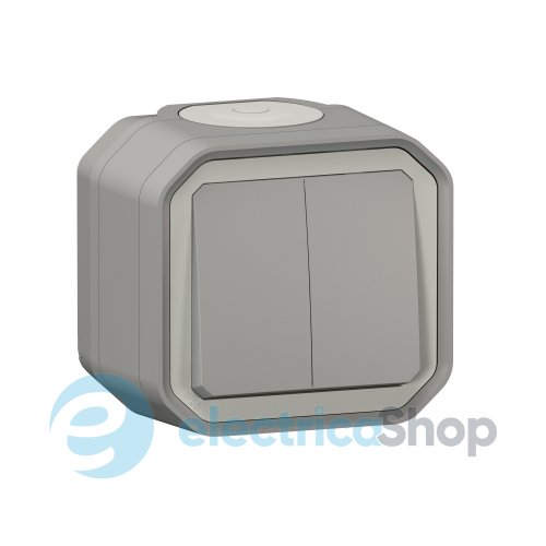 Выключатель 2-кл. 10А/250В накл. Legrand Plexo New 069714L серый цвет