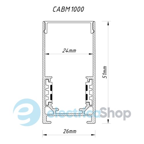 Шинопровод магнитный накладной Feron CABM1000 1 м черный 41959